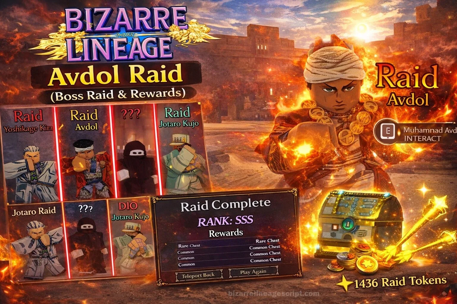 Avdol Raid Bizarre Lineage