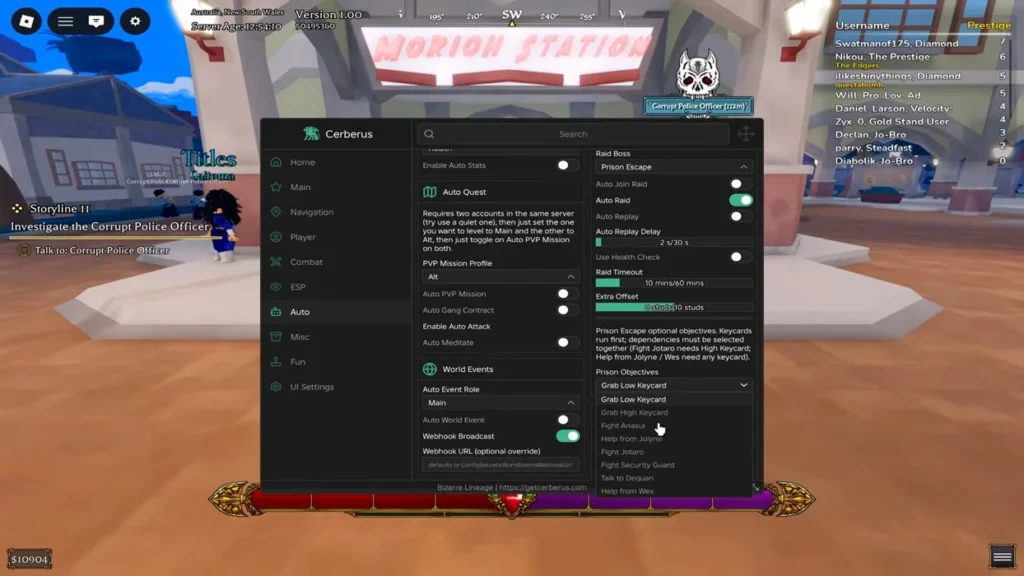 Bizarre Lineage Script screenshots